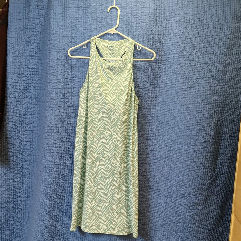Carve Green & White T-Back Dress